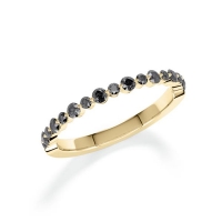 Memoire/Vorsteckring Gelbgold 585/- zus. 0,285 ct, Black - RU-1801-32
