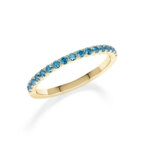 Memoire/Vorsteckring Gelbgold 585/- zus. 0,340 ct, Skyblue - RU-1802-44