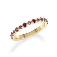 Memoire/Vorsteckring Gelbgold 585/- zus. 0,380 ct, Cherry Red - RU-1799-38
