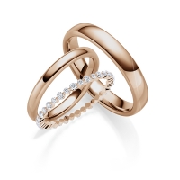 Memoire/Vorsteckring Peach-Gold 585/- zus. 0,420 ct, tw, si - RU-1811-6