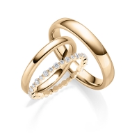 Memoire/Vorsteckring Roségold 585/- zus. 0,450 ct, tw, si - RU-1809-3