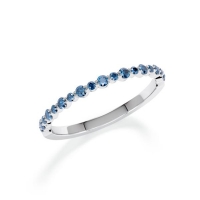 Memoire/Vorsteckring Weißgold 585/- zus. 0,169 ct, Oceanblue - RU-1799-31