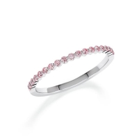 Memoire/Vorsteckring Weißgold 585/- zus. 0,200 ct, Pink - RU-1804-31