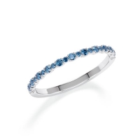Memoire/Vorsteckring Weißgold 585/- zus. 0,210 ct, Oceanblue - RU-1803-31
