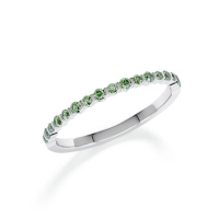 Memoire/Vorsteckring Weißgold 585/- zus. 0,235 ct, Apple Green - RU-1805-25