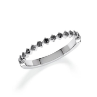 Memoire/Vorsteckring Weißgold 585/- zus. 0,260 ct, Black - RU-1806-31
