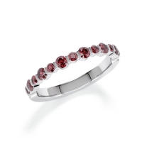 Memoire/Vorsteckring Weißgold 585/- zus. 0,550 ct, Cherry Red - RU-1805-37