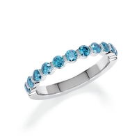 Memoire/Vorsteckring Weißgold 585/- zus. 0,650 ct, Skyblue - RU-1804-43