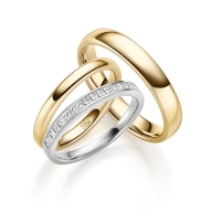 Memoire/Vorsteckring Weißgold 750/- zus. 0,380 ct, tw, vs - RU-1655-1