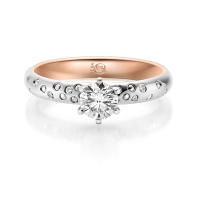 Paar Trauringe / Eheringe außen Weißgold 585/- , innen Rotgold 585/- zus. 0,530 ct, tw, si - RU-1726-1