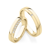 Paar Trauringe / Eheringe Gelbgold 333/- zus. 0,140 ct, tw, si - RU-1835-2