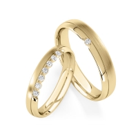 Paar Trauringe / Eheringe Gelbgold 333/- zus. 0,140 ct, tw, si - RU-1836-2