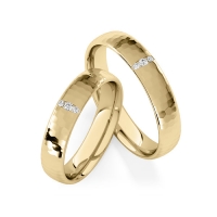 Paar Trauringe / Eheringe Gelbgold 585/- zus. 0,036 ct, tw, si - RU-1842-2