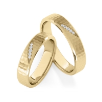 Paar Trauringe / Eheringe Gelbgold 585/- zus. 0,036 ct, w, si - RU-1843-2