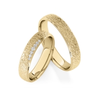 Paar Trauringe / Eheringe Gelbgold 585/- zus. 0,059 ct, tw, si - RU-1846-2
