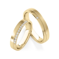 Paar Trauringe / Eheringe Gelbgold 585/- zus. 0,120 ct, tw, si - RU-1834-2 Paar Trauringe / Eheringe Gelbgold 585/- zus. 0,120 ct, tw, si - RU-1834-2