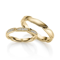 Paar Trauringe / Eheringe Gelbgold 585/- zus. 0,180 ct, tw, si - RU-1706-2