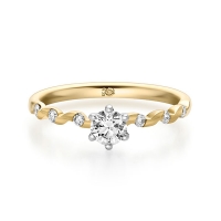 Paar Trauringe / Eheringe Gelbgold 585/- zus. 0,420 ct, tw, si - RU-1722-1