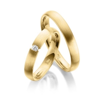 Paar Trauringe / Eheringe Gelbgold 750/- zus. 0,050 ct, tw, si - RU-1075-1 Paar Trauringe / Eheringe Gelbgold 750/- zus. 0,050 ct, tw, si - RU-1075-1