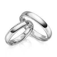 Paar Trauringe / Eheringe Innen Weißgold 750/- , außen Weißgold 750/- zus. 0,145 ct, tw, si - RU-1640-3 Paar Trauringe / Eheringe Innen Weißgold 750/- , außen Weißgold 750/- zus. 0,145 ct, tw, si - RU-1640-3