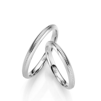 Paar Trauringe / Eheringe Palladium 585/- - RU-1699-6