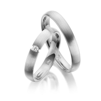 Paar Trauringe / Eheringe Palladium 585/- zus. 0,050 ct, tw, si - RU-1075-5