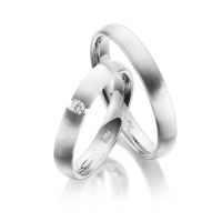 Paar Trauringe / Eheringe Palladium 950/- zus. 0,050 ct, tw, si - RU-1075-4