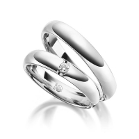 Paar Trauringe / Eheringe Platin 950/- zus. 0,050 ct, tw, si - RU-1077-3 Paar Trauringe / Eheringe Platin 950/- zus. 0,050 ct, tw, si - RU-1077-3