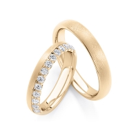 Paar Trauringe / Eheringe Roségold 375/- zus. 0,390 ct, tw, si - RU-1759-4 Paar Trauringe / Eheringe Roségold 375/- zus. 0,390 ct, tw, si - RU-1759-4