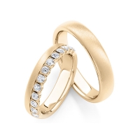 Paar Trauringe / Eheringe Roségold 375/- zus. 0,560 ct, tw, si - RU-1768-4 Paar Trauringe / Eheringe Roségold 375/- zus. 0,560 ct, tw, si - RU-1768-4