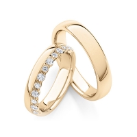 Paar Trauringe / Eheringe Roségold 585/- zus. 0,380 ct, tw, si - RU-1760-4