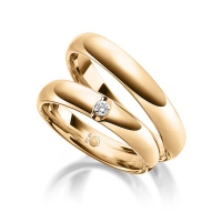 Paar Trauringe / Eheringe Roségold 750/- zus. 0,050 ct, tw, si - RU-1077-2 Paar Trauringe / Eheringe Roségold 750/- zus. 0,050 ct, tw, si - RU-1077-2