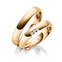 Paar Trauringe / Eheringe Roségold 750/- zus. 0,060 ct, tw, si - RU-1078-4 Paar Trauringe / Eheringe Roségold 750/- zus. 0,060 ct, tw, si - RU-1078-4