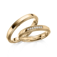 Paar Trauringe / Eheringe Roségold 750/- zus. 0,070 ct, tw, si - RU-1624-4 Paar Trauringe / Eheringe Roségold 750/- zus. 0,070 ct, tw, si - RU-1624-4