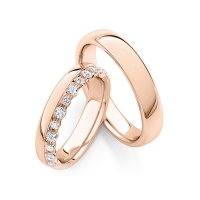 Paar Trauringe / Eheringe Rotgold 750/- zus. 0,380 ct, tw, si - RU-1760-3 Paar Trauringe / Eheringe Rotgold 750/- zus. 0,380 ct, tw, si - RU-1760-3