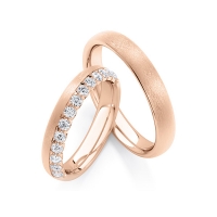 Paar Trauringe / Eheringe Rotgold 750/- zus. 0,390 ct, tw, si - RU-1759-3 Paar Trauringe / Eheringe Rotgold 750/- zus. 0,390 ct, tw, si - RU-1759-3