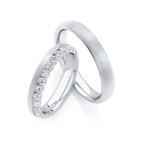 Paar Trauringe / Eheringe Weißgold 333/- zus. 0,390 ct, tw, si - RU-1759-1 Paar Trauringe / Eheringe Weißgold 333/- zus. 0,390 ct, tw, si - RU-1759-1