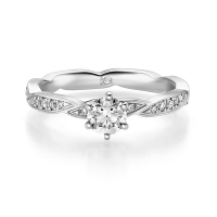 Paar Trauringe / Eheringe Weißgold 585/- zus. 0,500 ct, tw, si - RU-1721-1