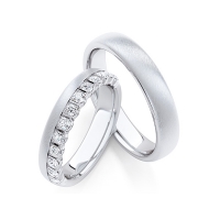 Paar Trauringe / Eheringe Weißgold 750/- zus. 0,560 ct, tw, si - RU-1768-2 Paar Trauringe / Eheringe Weißgold 750/- zus. 0,560 ct, tw, si - RU-1768-2