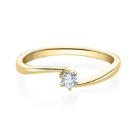 Verlobungsring Gelbgold 585/- zus. 0,080 ct, w, si - RU-1584-12 Verlobungsring Gelbgold 585/- zus. 0,080 ct, w, si - RU-1584-12