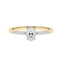 Verlobungsring Gelbgold 585/- zus. 0,550 ct, tw, vs & tw, si - RU-1790-8