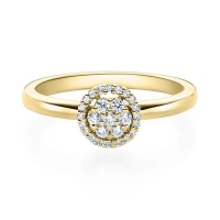 Verlobungsring Gelbgold 750/- zus. 0,150 ct, tw, vs - RU-1590-4 Verlobungsring Gelbgold 750/- zus. 0,150 ct, tw, vs - RU-1590-4