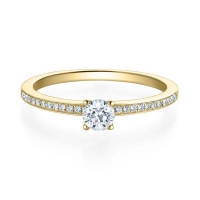 Verlobungsring Gelbgold 750/- zus. 0,329 ct, tw, si & tw, vs - RU-1596-11