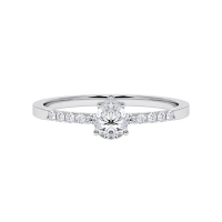 Verlobungsring Weißgold 585/- zus. 0,400 ct, tw, vs & tw, si - RU-1790-1