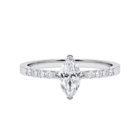 Verlobungsring Weißgold 585/- zus. 0,700 ct, tw, vs & tw, si - RU-1790-13