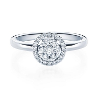 Verlobungsring Weißgold 750/- zus. 0,247 ct, tw, vs - RU-1590-2