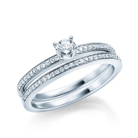 Verlobungsring Weißgold 750/- zus. 0,249 ct, tw, si & tw, vs - RU-1599-4