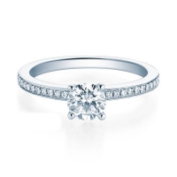 Verlobungsring Weißgold 750/- zus. 0,479 ct, tw, si & tw, vs - RU-1596-5