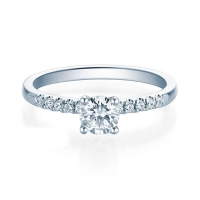 Verlobungsring Weißgold 750/- zus. 0,530 ct, tw, si & tw, vs - RU-1594-5